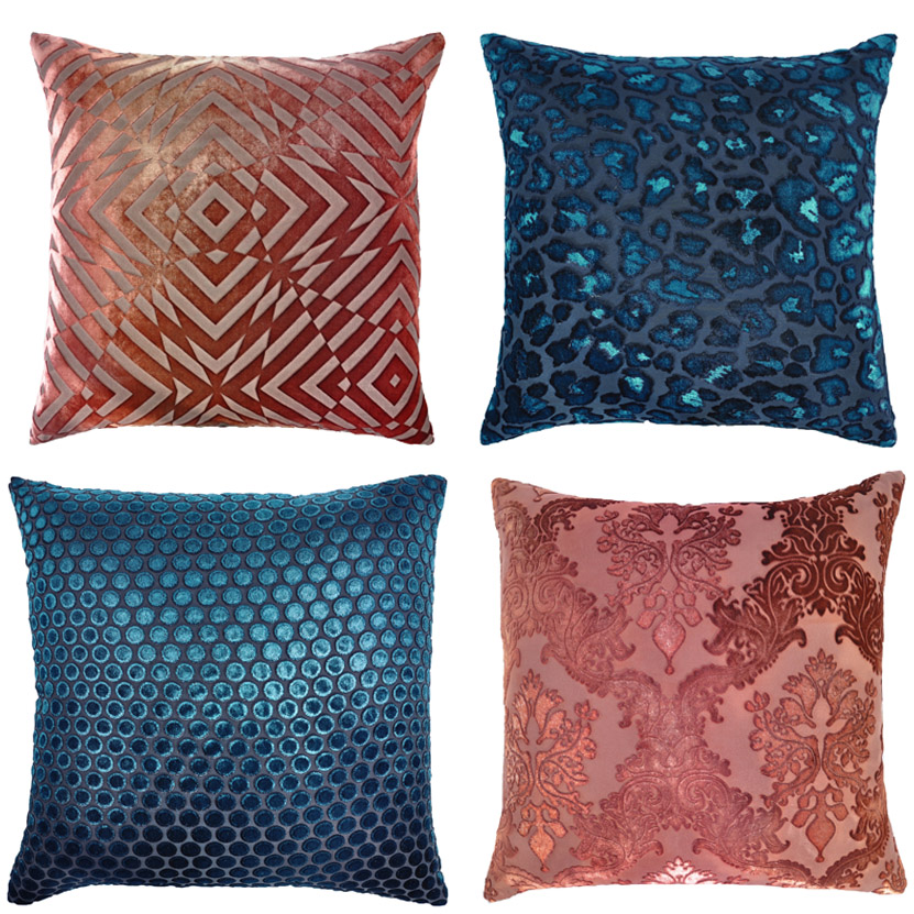 New Colors: Desert Rose in our Op Art & Brocade patterns (top left, bottom right) & Cobalt Black in our Leopard & Dots patterns (top right, bottom left)